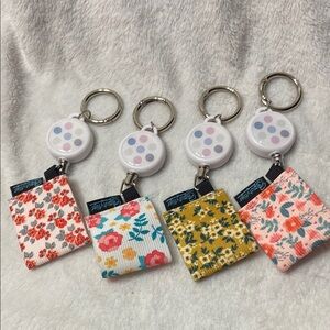 Floral Keychain mini bottle holder with Retractable Badge